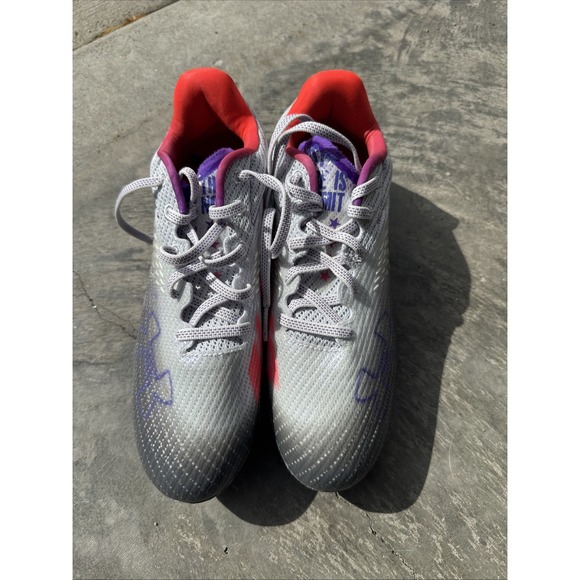 Under Armour Shoes - Under Armour Blur Smoke Cleats 7 Purple Gray White 3025123-001 New